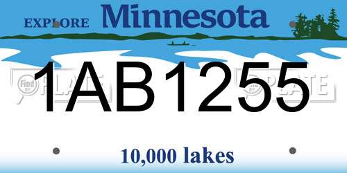 1AB1255 Minnesota License Plate