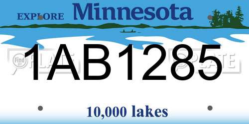 1AB1285 Minnesota License Plate