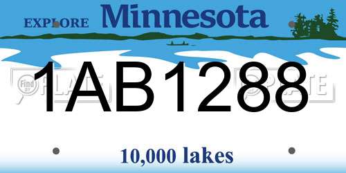1AB1288 Minnesota License Plate