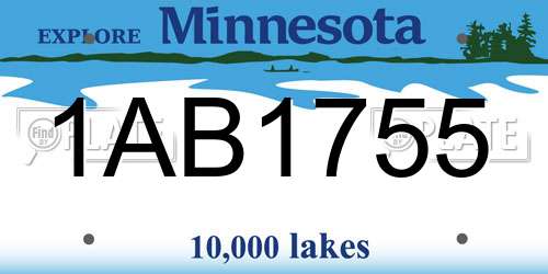 1AB1755 Minnesota License Plate