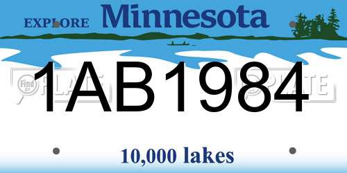 1AB1984 Minnesota License Plate