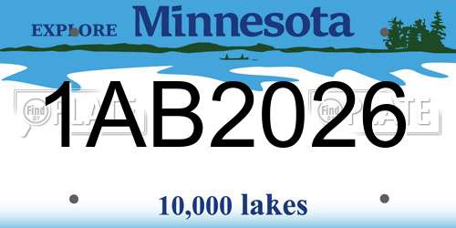 1AB2026 Minnesota License Plate