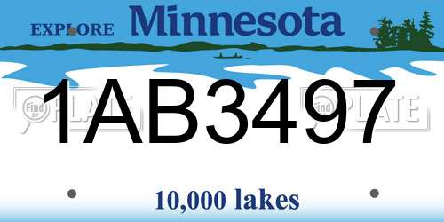 1AB3497 Minnesota License Plate