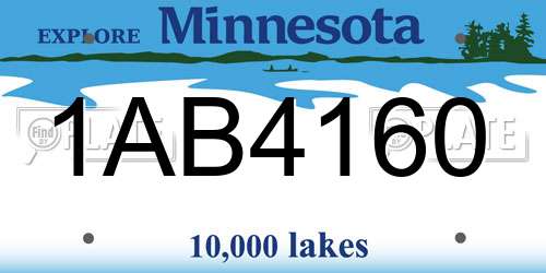1AB4160 Minnesota License Plate