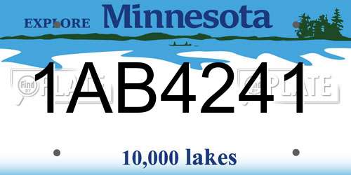 1AB4241 Minnesota License Plate