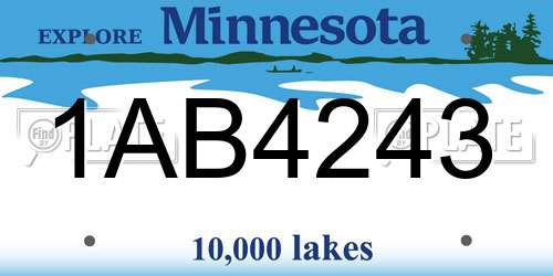 1AB4243 Minnesota License Plate
