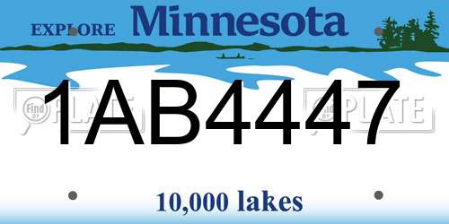 1AB4447 Minnesota License Plate