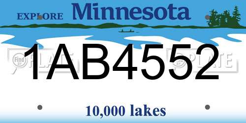 1AB4552 Minnesota License Plate