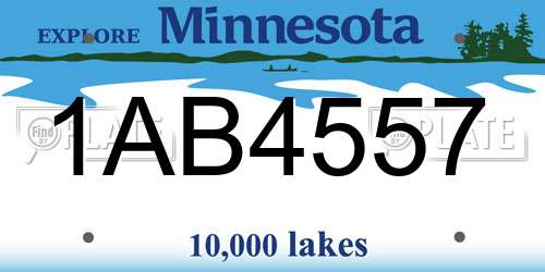 1AB4557 Minnesota License Plate