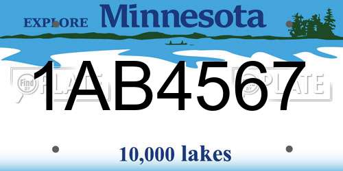 1AB4567 Minnesota License Plate