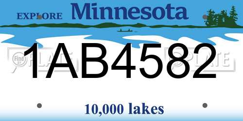 1AB4582 Minnesota License Plate