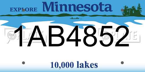 1AB4852 Minnesota License Plate