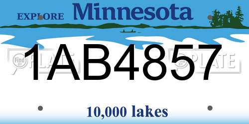 1AB4857 Minnesota License Plate