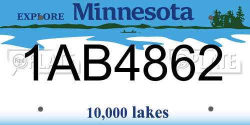 1AB4862 Minnesota License Plate