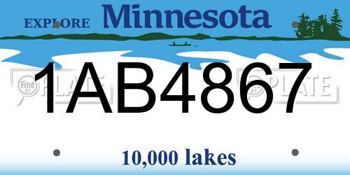1AB4867 Minnesota License Plate