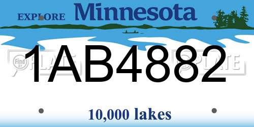1AB4882 Minnesota License Plate