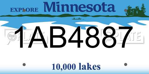 1AB4887 Minnesota License Plate