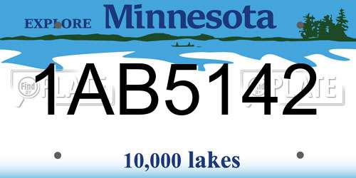 1AB5142 Minnesota License Plate