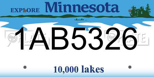 1AB5326 Minnesota License Plate