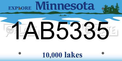 1AB5335 Minnesota License Plate