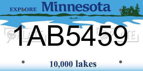 1AB5459 Minnesota License Plate
