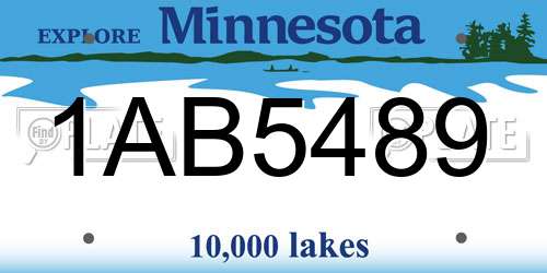 1AB5489 Minnesota License Plate