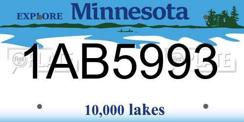 1AB5993 Minnesota License Plate