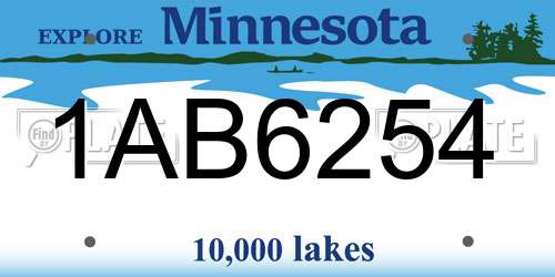 1AB6254 Minnesota License Plate