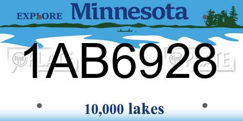 1AB6928 Minnesota License Plate