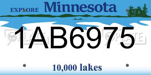 1AB6975 Minnesota License Plate