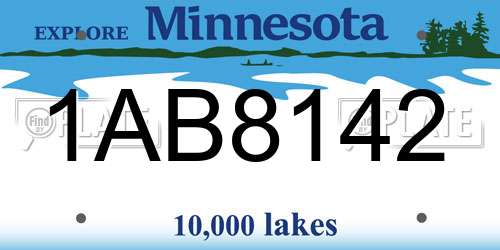 1AB8142 Minnesota License Plate