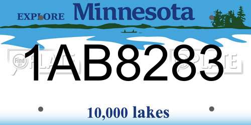 1AB8283 Minnesota License Plate