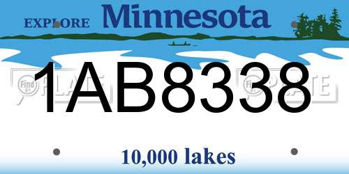 1AB8338 Minnesota License Plate