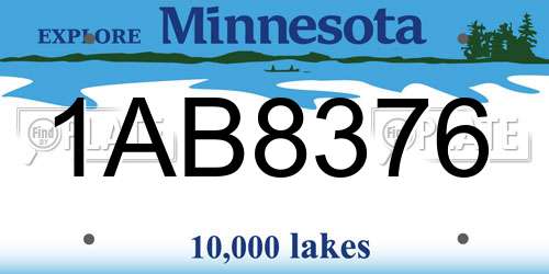 1AB8376 Minnesota License Plate