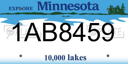 1AB8459 Minnesota License Plate