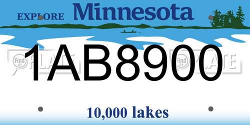 1AB8900 Minnesota License Plate