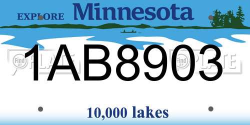 1AB8903 Minnesota License Plate