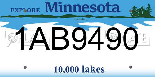 1AB9490 Minnesota License Plate