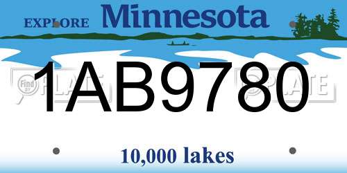 1AB9780 Minnesota License Plate