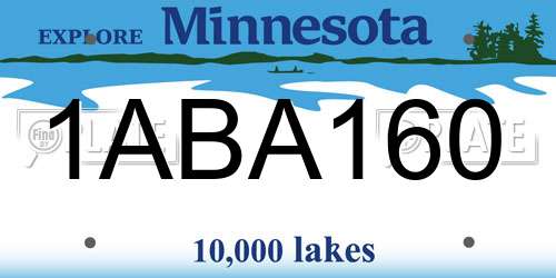 1ABA160 Minnesota License Plate