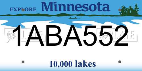 1ABA552 Minnesota License Plate