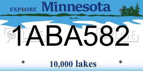 1ABA582 Minnesota License Plate