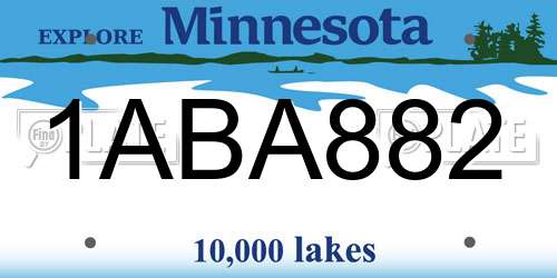 1ABA882 Minnesota License Plate