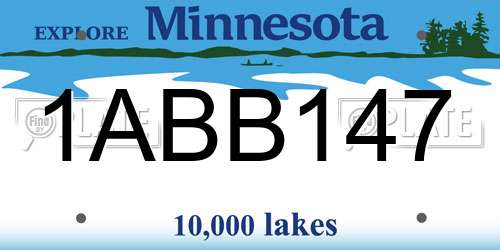 1ABB147 Minnesota License Plate