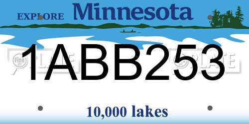 1ABB253 Minnesota License Plate