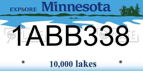 1ABB338 Minnesota License Plate