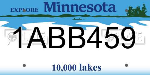 1ABB459 Minnesota License Plate