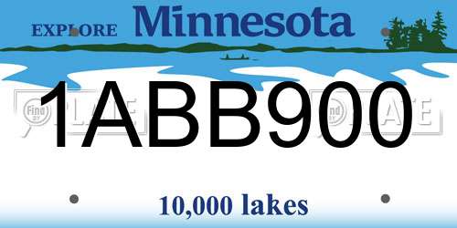 1ABB900 Minnesota License Plate