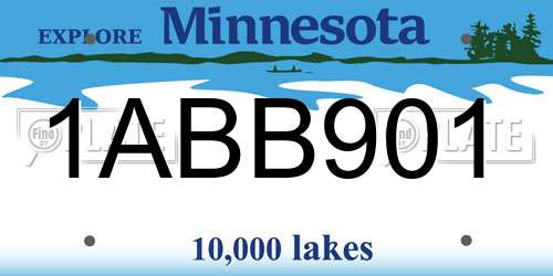 1ABB901 Minnesota License Plate