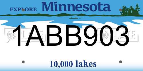 1ABB903 Minnesota License Plate